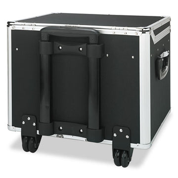 Vaultz® Locking Mobile File Chest, Letter-legal Files, 17.5" X 15.5" X 14.5", Black-chrome freeshipping - TVN Wholesale